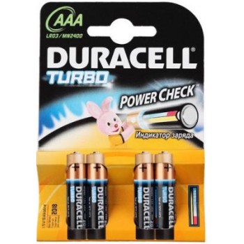 Батарейки Duracell MN2400 Turbo BL4 AAA