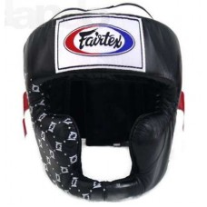 Шлем тренировочный на шнуровке Fairtex HG10 Black / White / Red