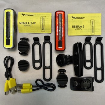 Комплект велосипедных фонарей Moon Nebula 2 W 500 + Nebula 2 R 250 Light Set