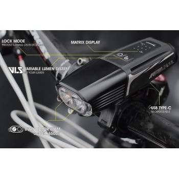 Фонарь велосипедный передний Moon Meteor Storm Dual 1300 люмен