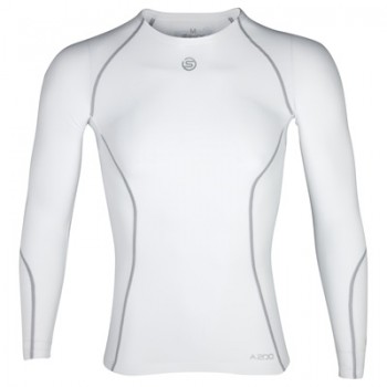 Мужская компрессионная футболка с длинным рукавом Skins A200 White