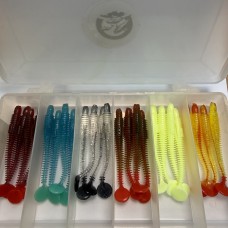 Комплект рыболовных силиконовых приманок виброхвост RuBaits Fire Vib 2.8" (16 шт.)