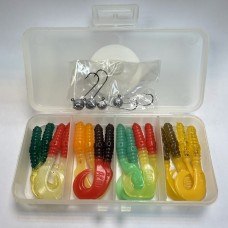 Готовый набор силиконовых приманок твистер RuBaits Classic Twister 2.2" (16 шт.)