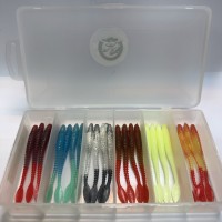 Комплект рыболовных силиконовых приманок виброхвост RuBaits Leader Ribster Slag 3.3" (16 шт.)