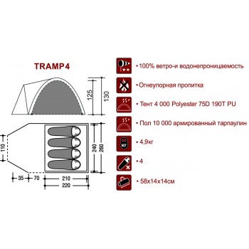 Палатка Indiana Tramp 4