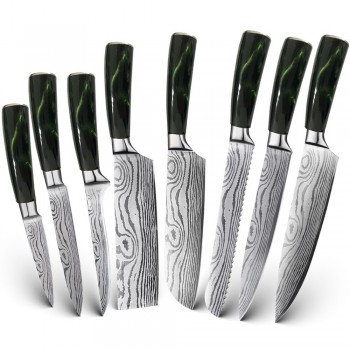 Набор кухонных ножей с лазерным узором под дамасскую сталь Xiaomi Spetime (03KN8)