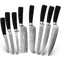 Набор кухонных ножей с лазерным узором под дамасскую сталь Xiaomi Spetime (03KN8)