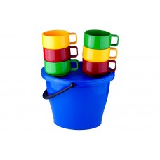 Набор Solaris 6 чашек 0,28л в ведёрке 5,0л Solaris (1604)